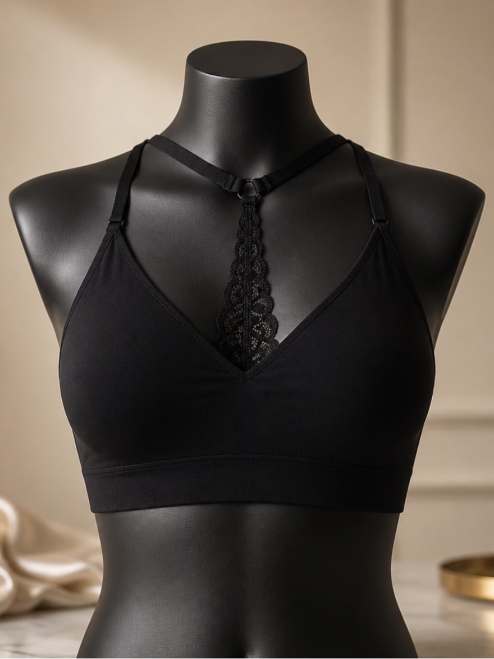 NWOT XL True Freedom Black Racerback Bra